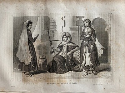 Gravur '' Perserteppich - -frauen der Harem Des König ''