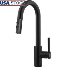 Stainless Steel Kitchen Faucet 360 Degree Swivel Pull Down Sprayer Single Handle