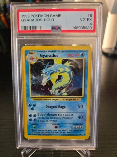 1999 POKEMON GAME GYARADOS - HOLO BASE SET UNLIMITED 6/102 PSA 4 VG-EX