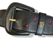 90s VintageValentino Garavani red Star Leather Belt High Waisted Dress Belt XS S