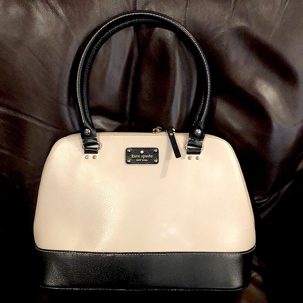 KATE SPADE Cream Black Gold Zipper Hand Bag | eBay KATE SPADE Cream Black Gold Zipper Hand Bag | eBay