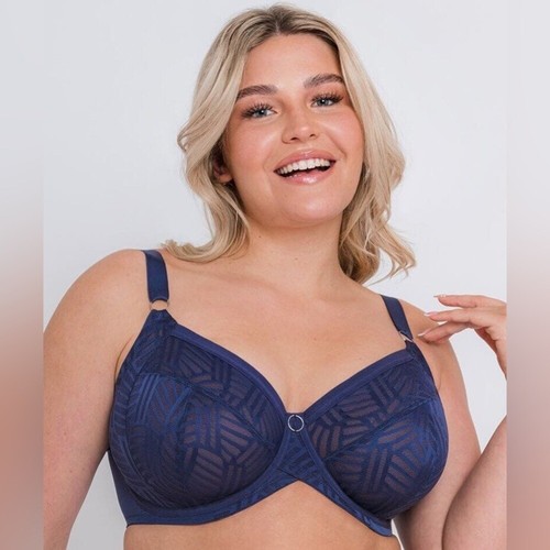 Curvy Kate Wonderfull Vibe Navy Blue Full-Coverage Lace Bra Size 38G NWT