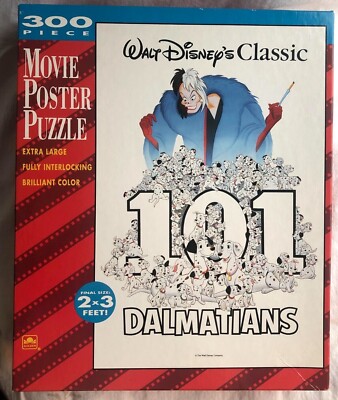 Disney 101 DALMATIONS Puzzle Movie Poster 2 x 3 Ft 300 pc Vintage Large ...