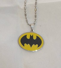 DC COMICS ENAMEL BATMAN BAT SYMBOL/LOGO ON 22" BALLCHAIN NECKLACE