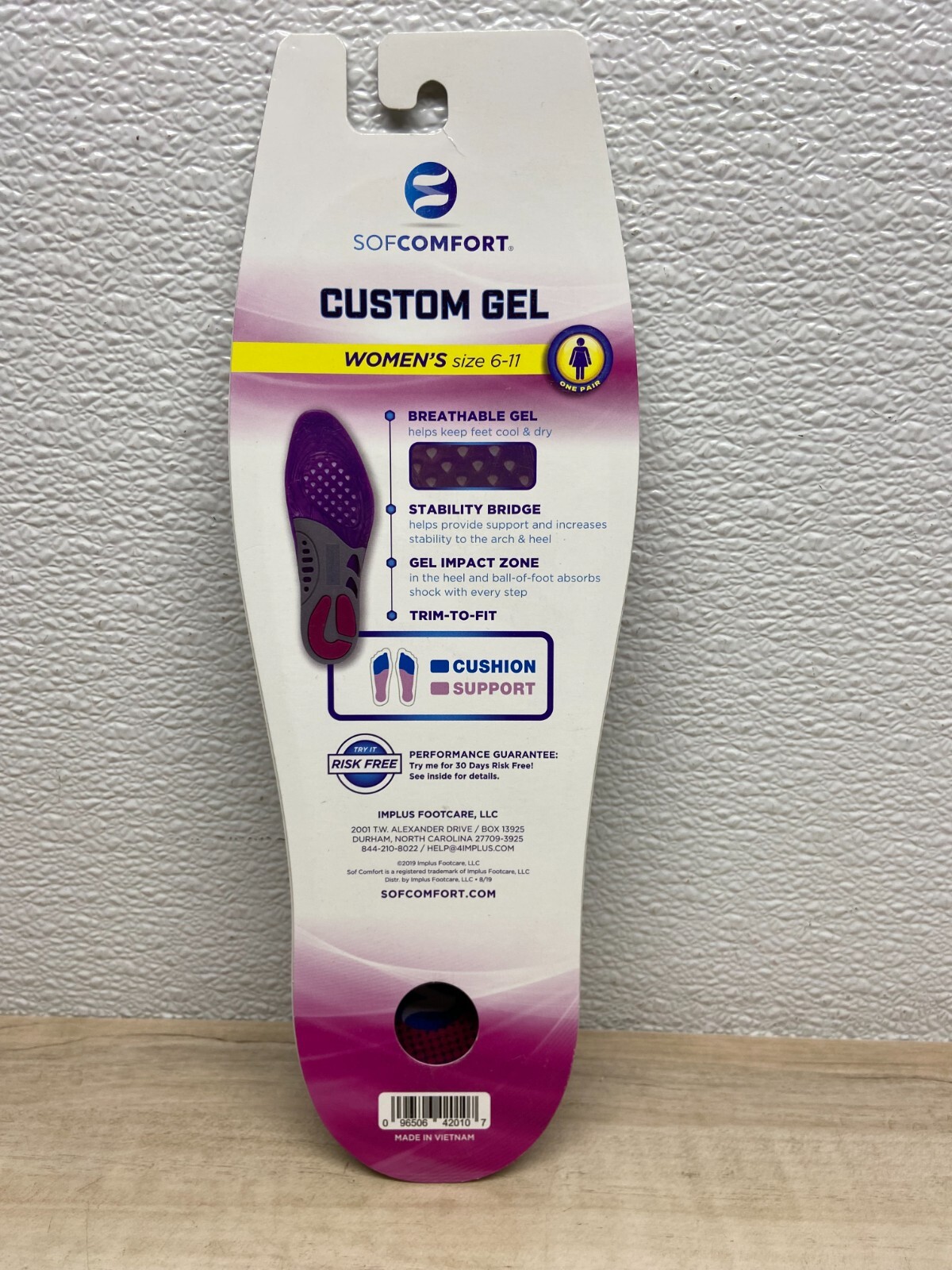 Sof Comfort Womens Custom Gel Breathable Insoles Size:6-11 One Pair New