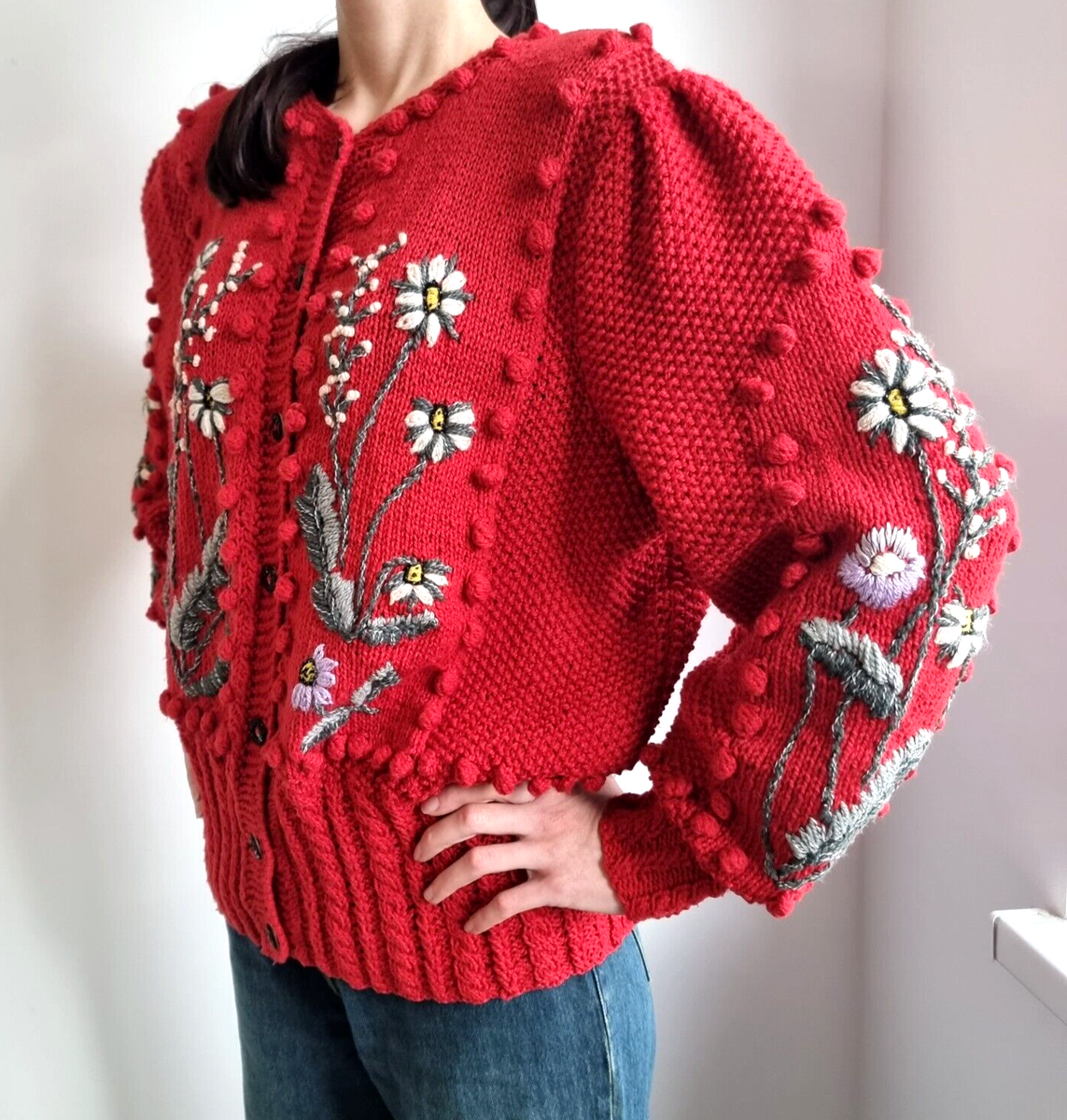 Hand Embroidery Embroidery On Woolen Sweater Vintage Embroidered