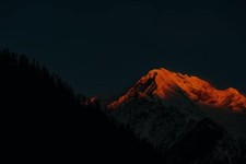 Landscape mountains snow nature dark sunlight low Custom Gaming Mat Desk