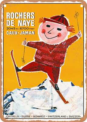 METAL SIGN - 1959 Rochers de Naye, Caux Jaman Vintage Ad