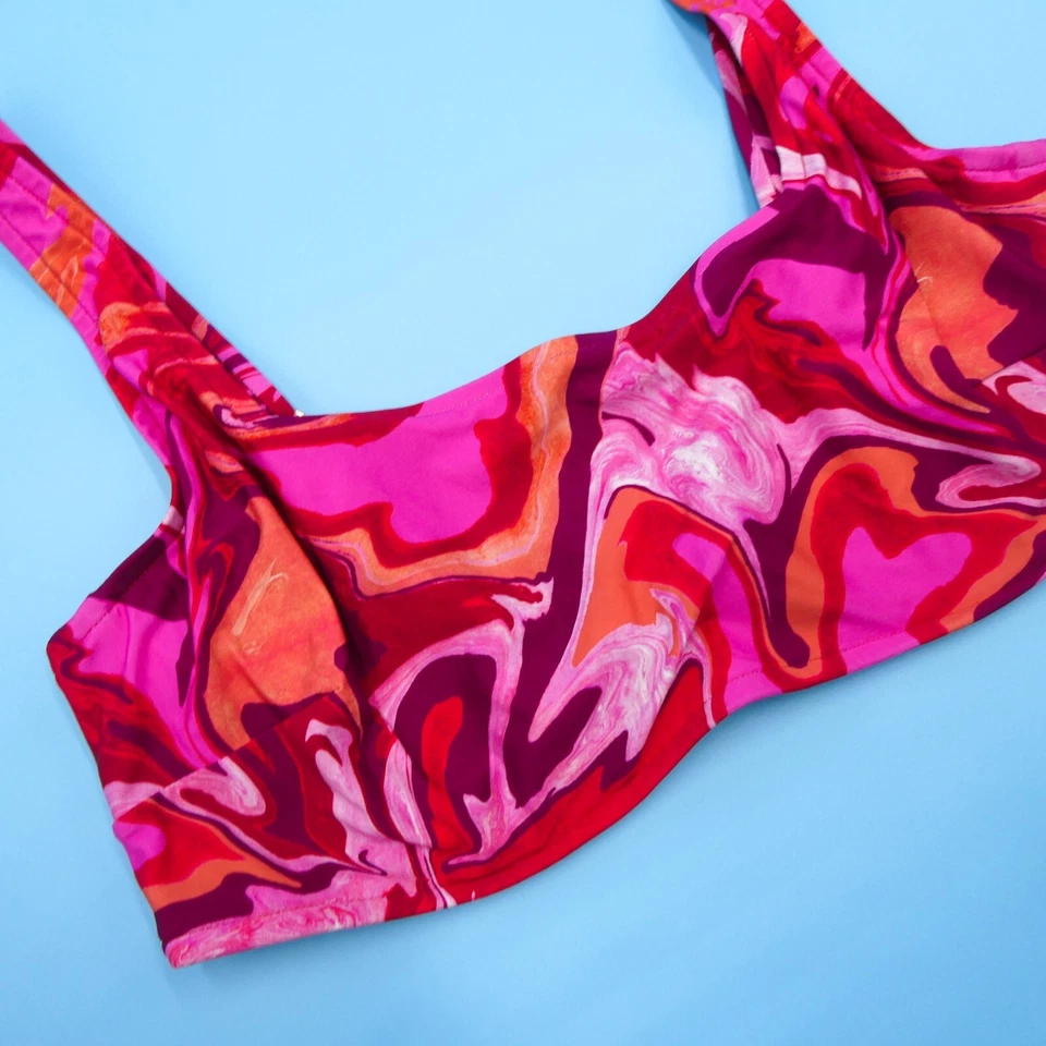 Bikini Victorias Secret Grande Rojo Rosa Forrado con Aros VS Traje de Baño Artístico Nuevo Foto 2 de 4