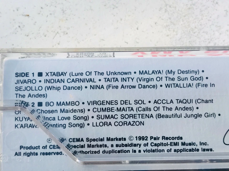 SPELL OF YMA SUMAC CASSETTE NEW PAIR RECORDS XTABAY, BO MAMBO, LEGEND SUN VIRGIN - Image 3 of 4
