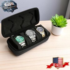 3 Slots Hard Travel Watch Roll Case Wristwatch Display Storage Box Organizer