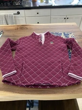 WOMENS FOOTJOY PINE VALLEY GOLF CLUB 1/4 SNAP Pullover Sweater TOP Pink S NEW