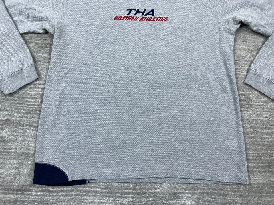 Hilfiger Athletics Shirt Mens Large Gray THA Long Sleeve Pullover Cotton - Image 3 of 4