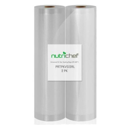 NUTRICHEF Vacuum Sealer Bags, Universal Air Vac Sealing Bags (2 Rolls, 100  ft.)