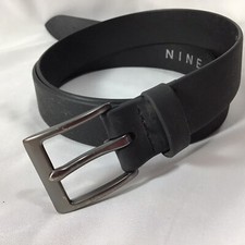 Nine West Casual Large Black Belt Silver Buckle Molded Rubber 326509 39