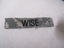 MILITARY PATCH HOOK AND LOOP ACU NAME TAPE WITH NAME WISE