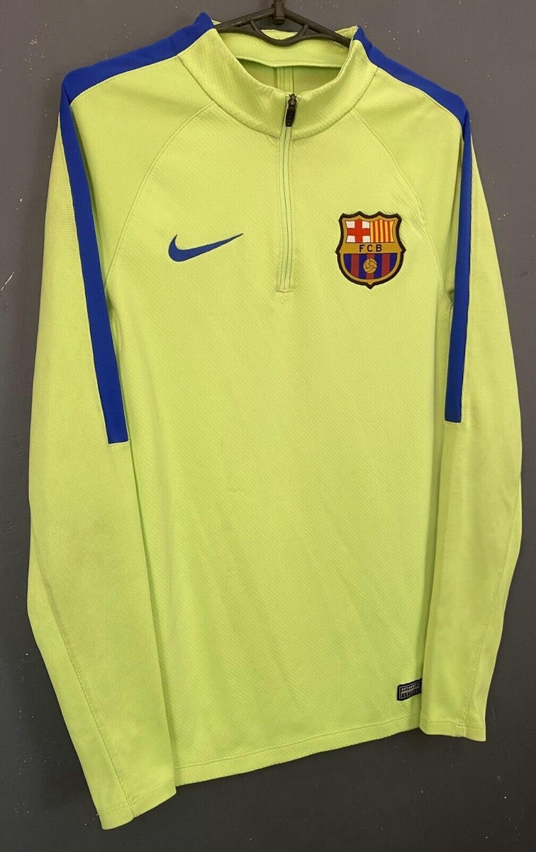 FC Barcelona Nike 長袖ユニフォーム 蛍光イエロー MEN NIKE FC BARCELONA 2016/2017 TRAINING TOP FOOTBALL SOCCER SHIRT