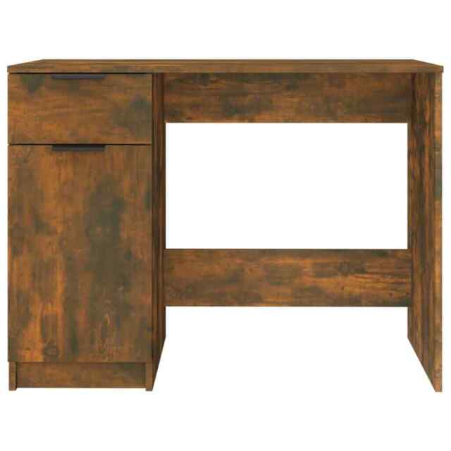 Desk Smoked Oak 100x50x75 cm Engineered Wood TB7397