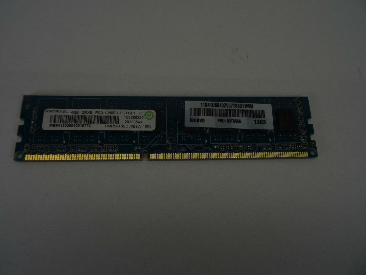 Ramaxel 4gb 03t6566 4GB RAMAXEL MEMORY PC3L-12800U 1RX8 DIMM 03T6566
