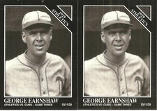 2 CARD 1991 CONLON GEORGE EARNSHAW BASEBALL CARD LOT #1137