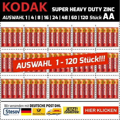 Kodak Super Heavy Duty AA Micro Batterien 1,5V LR06 4er Blister AUSWAHL