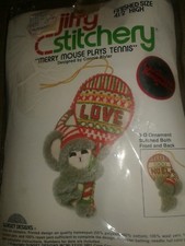 Vintage Jiffy Stitchery Merry Mouse Plays Tennis Vintage Sunset Designs New