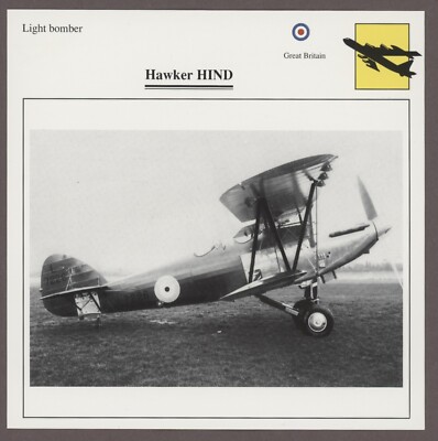 Hawker Hind  Edito Service Warplane Air Military Card Great Britain