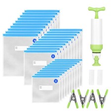 30pcs Sous Vide Bags,Reusable Vacuum Food Sealer Bags,Food Storage Freezer Bags
