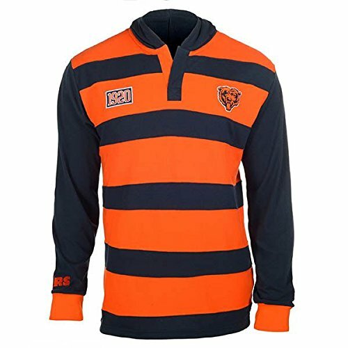 Хлопковая рубашка с капюшоном для регби от KLEW Mens NFL Chicago Bears
