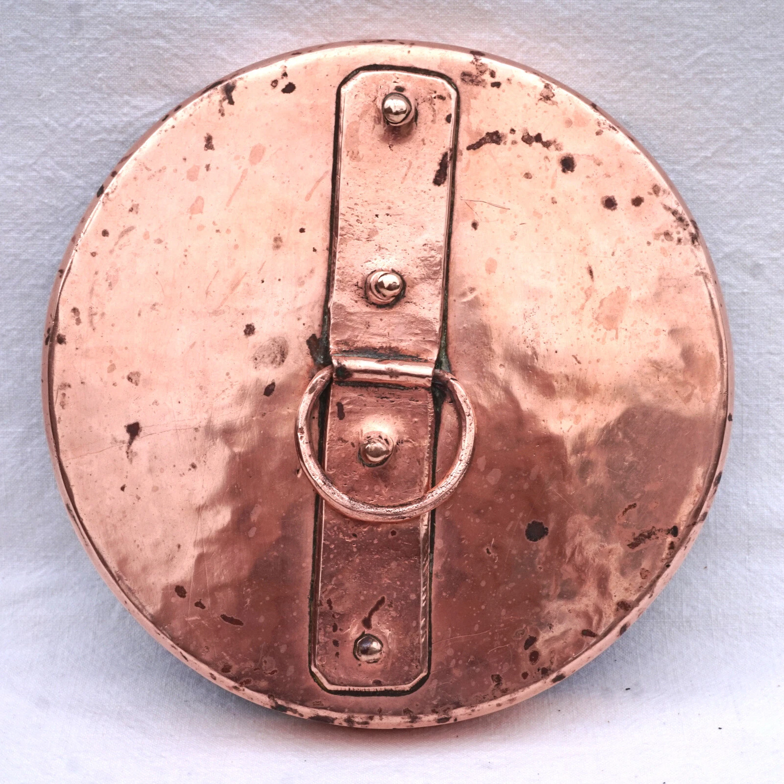 French Tin Lined Copper Lid For Stew Pan StockPot Ø 7 1/4"
