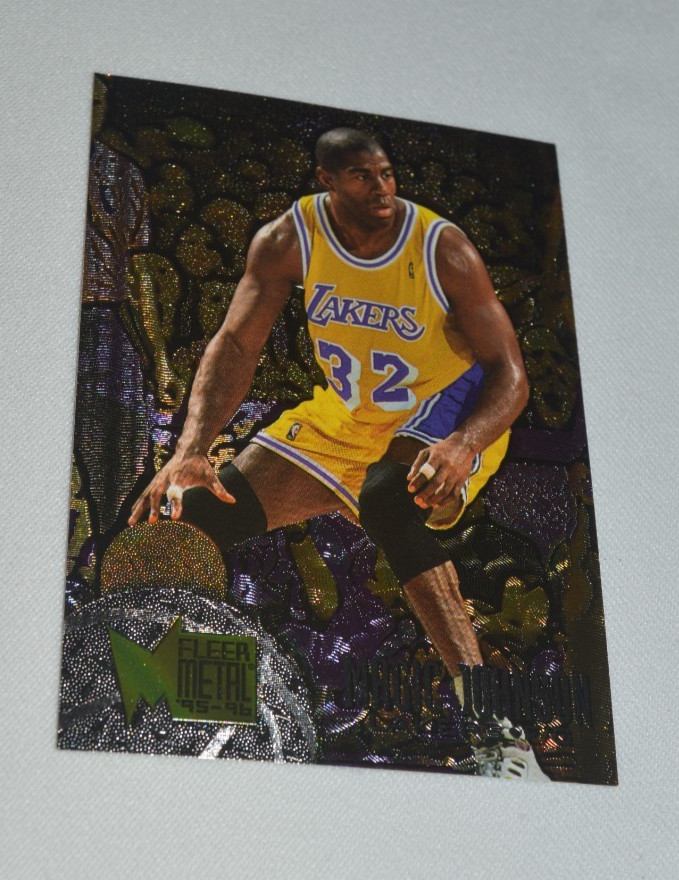 1996 FLEER METAL - EARVIN ( MAGIC ) JOHNSON F/G LOS ANGELES LAKERS CARD # 161