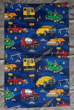 Kids 2 Pillowcases Construction Heavy Equipment Colorful 15 x 24
