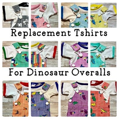 REPLACEMENT SHIRTS for Dinosaur DINO Overalls Dungaree 16  Cabbage Patch Kids