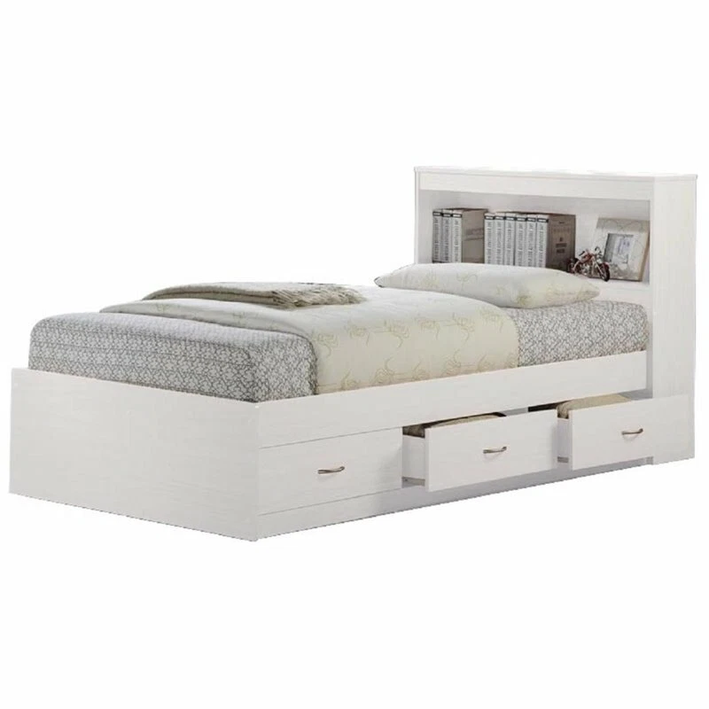 White twin storage bed with headboard outlet