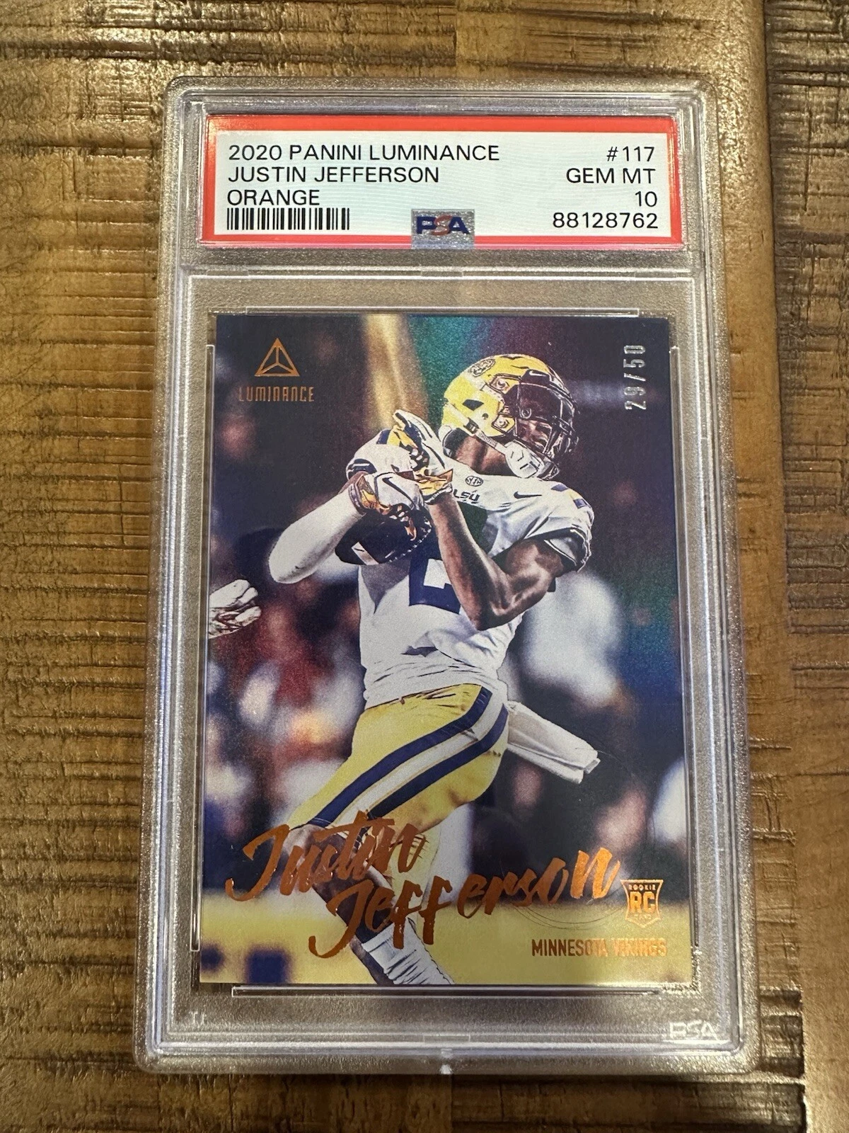 Justin Jefferson Panini Luminance #117 Orange