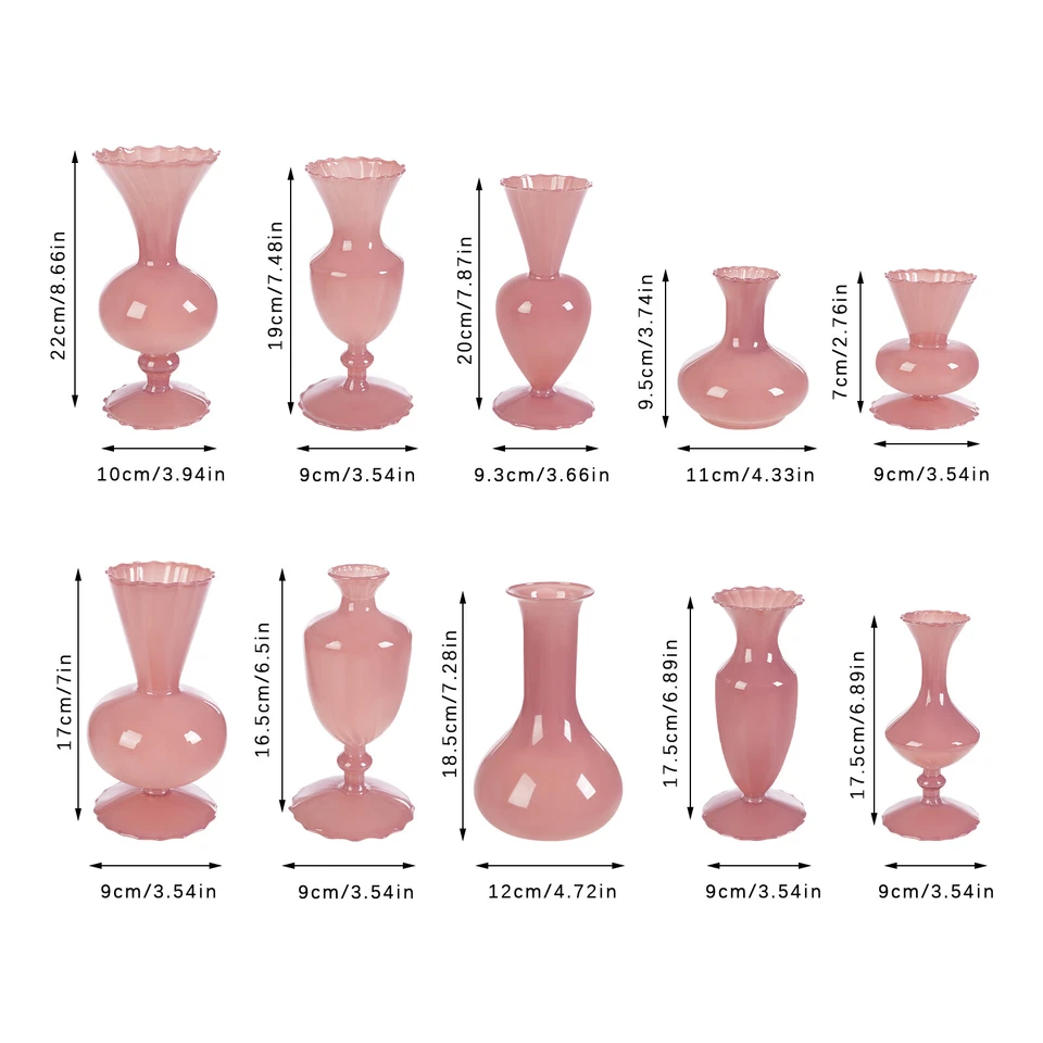 Juego de 10 jarrones diferentes estilos, jarrones pequeños, bodas, graduaciones, cumpleaños, etc. Foto 3 de 4