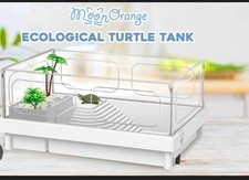 Serbatoio Tartarughe con Filtro - Mo-390 Acquario con Piattaforma Basking 15,4x10,6x7,1