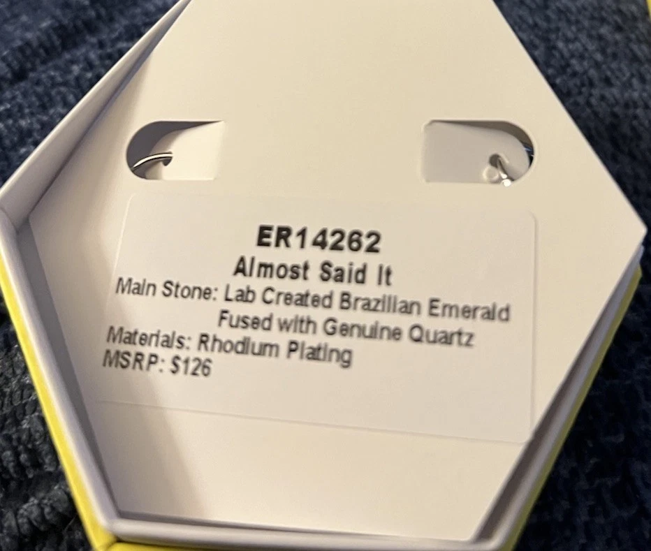 Pendientes Bomb Party Creados en Laboratorio Esmeralda Brasileña Chapado en Rodio Foto 2 de 2