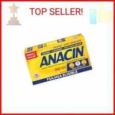 Anacin Fast Pain Relief, Aspirin + Caffeine Pain Reliever, 100 coated tablets