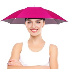 Umbrella Hat Hands Free Sun Headwear Adults Men Women Fishing Golf 27-Inch