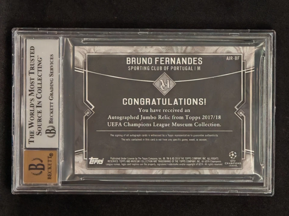 2017 Topps Museum Bruno Fernandes Momentous Jumbo Patch Autograph 30/99 BGS9/10 - Image 2 of 2