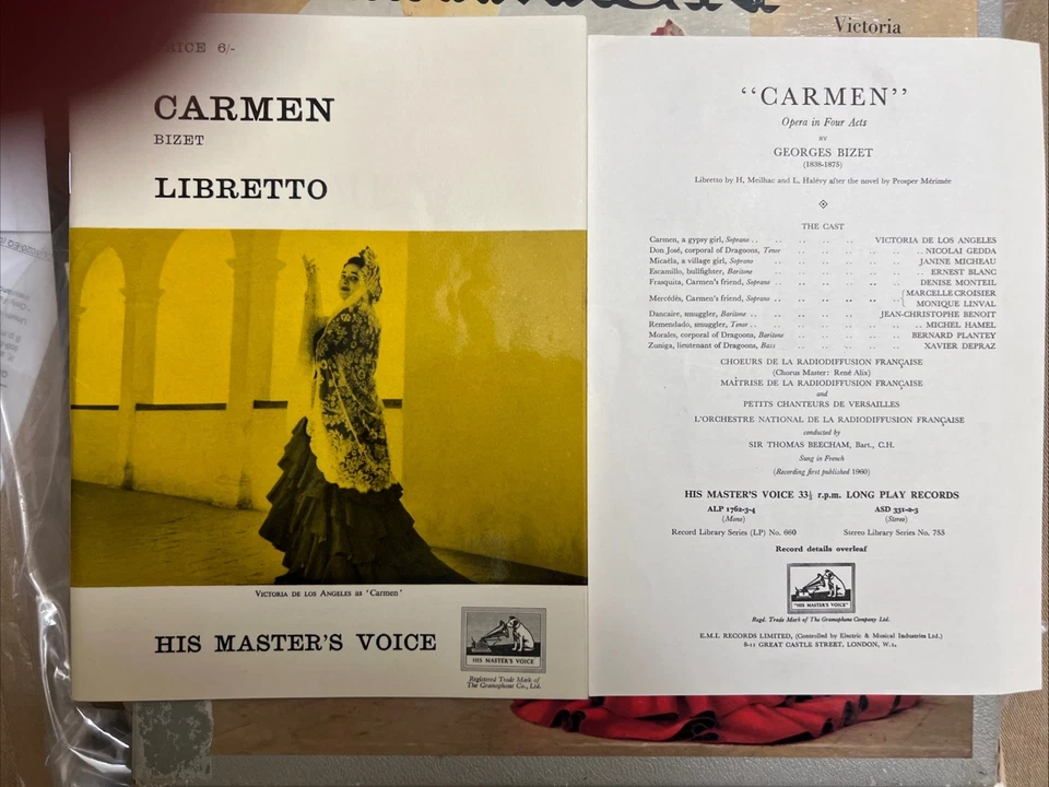 ASD 331/3 orig C/g SIR THOMAS BEECHAM - BIZET carmen EMI HMV 3xLPs box EX++H - Image 3 of 4