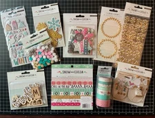 Crate Paper SNOW and COCOA 6x6 Paper, Sticker Wreaths Jar, Die Cut, Pom Poms LOT