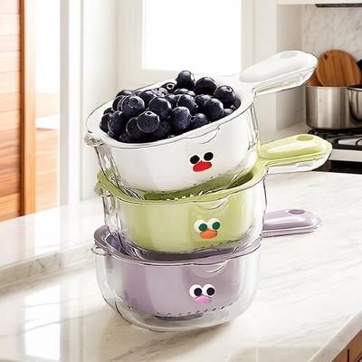 Double Layer Drain Basket 2 in 1 Dopamine Multifunctional kitchen Drain Basket