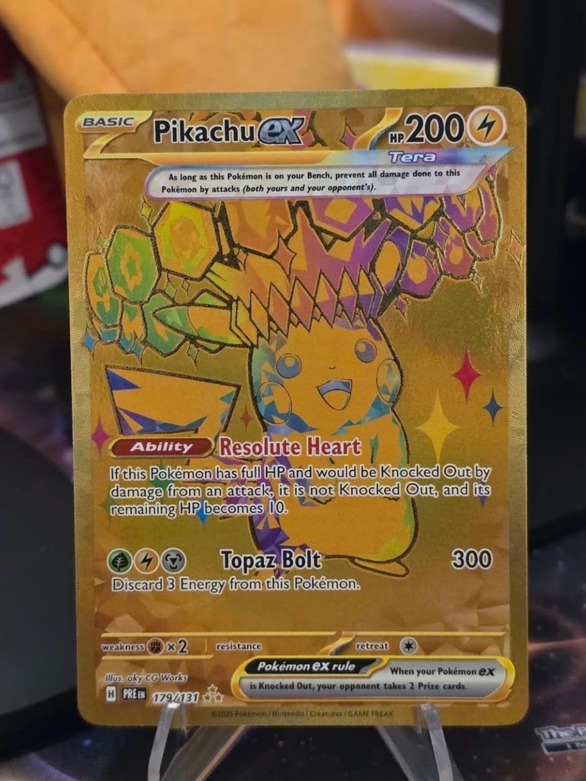 Pokemon Pikachu ex 179/131 Prismatic Evolutions Hyper Rare LP Card