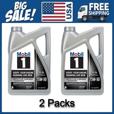  DAILY SALE  Mobil 1 Advanced Full Synthetic Motor Oil 15W-50, 5 Quart,2 Pack