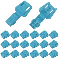 0.7" Zipper Pull Cord Lock, Plastic Shoe Lace End Clips, 50 Pack Lake Blue