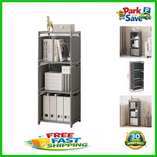 Compact 4-Tier Bookshelf with 3-Cube Organizer for Stylish Small Spaces
