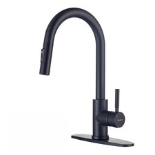 Kitchen Faucets with Pull Down Sprayer, Matte Black Single Handle High Arc St...