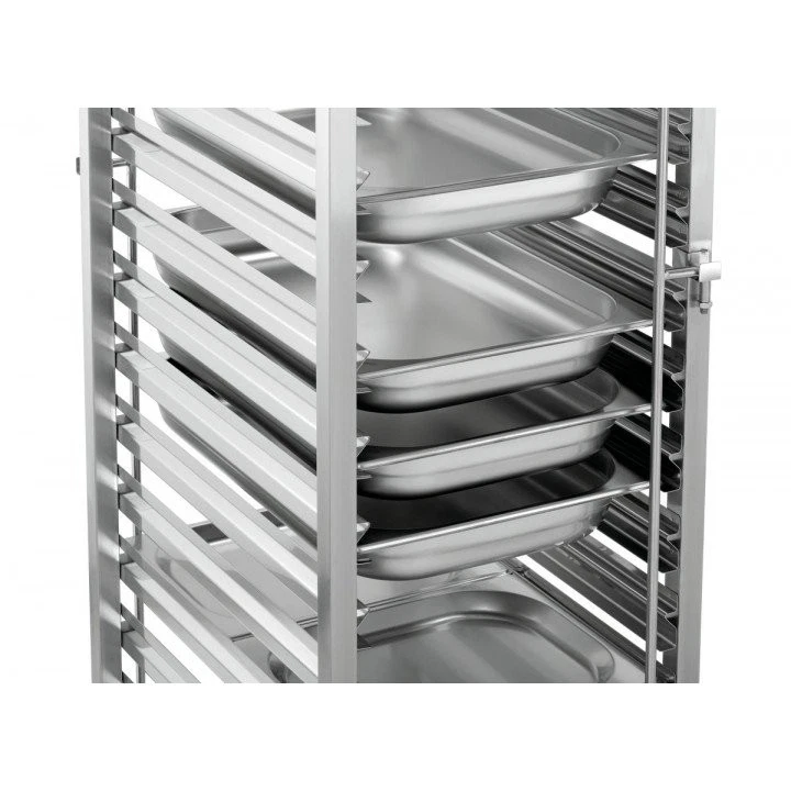 Chariot inox 15 x GN 1/1, GN 1/2, GN 1/3 (P)65 mm, combinaisons GN - Photo 3/4